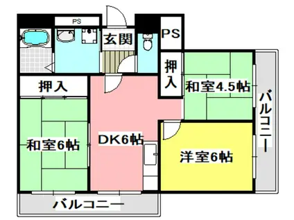 プチエール小野原(3DK/1階)の間取り写真