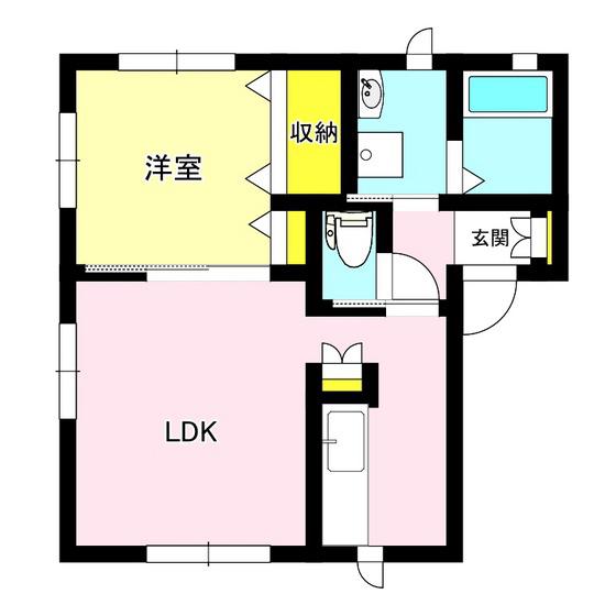 リーベンハイツSUWA C(1LDK/2階)の間取り写真