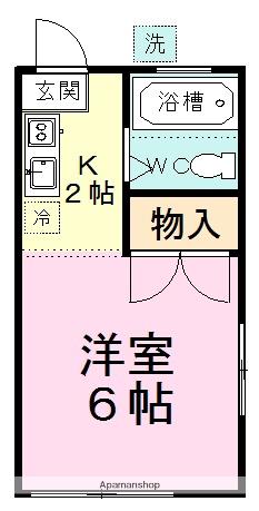 サンハイツ中田(1K/1階)の間取り写真