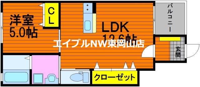 ALBA GRANDE(1LDK/1階)の間取り写真
