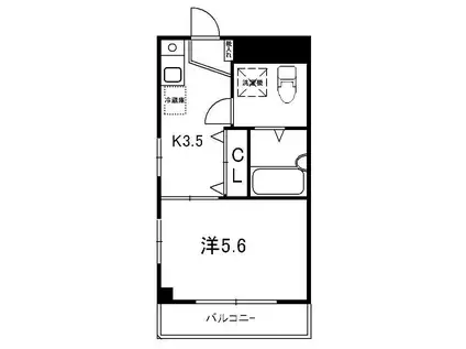 南雪ハイム(1K/3階)の間取り写真