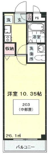クレイン南弐番館(1K/2階)の間取り写真