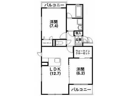 グレイス並木(2LDK/1階)の間取り写真