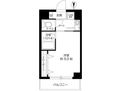 サンエスト南森町(1K/6階)の間取り写真