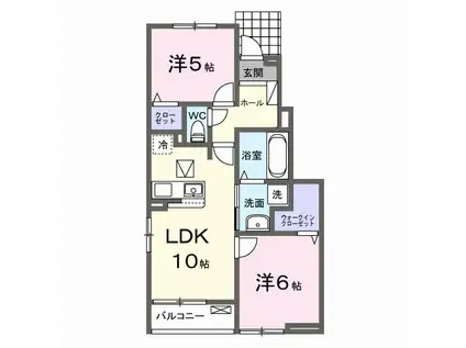パークサイド車屋(2LDK/1階)の間取り写真