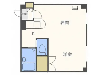 プレステージ北20条(1DK/3階)の間取り写真