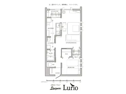 LURIO(1LDK/1階)の間取り写真