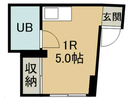 レンボーマンション(ワンルーム/2階)の間取り写真