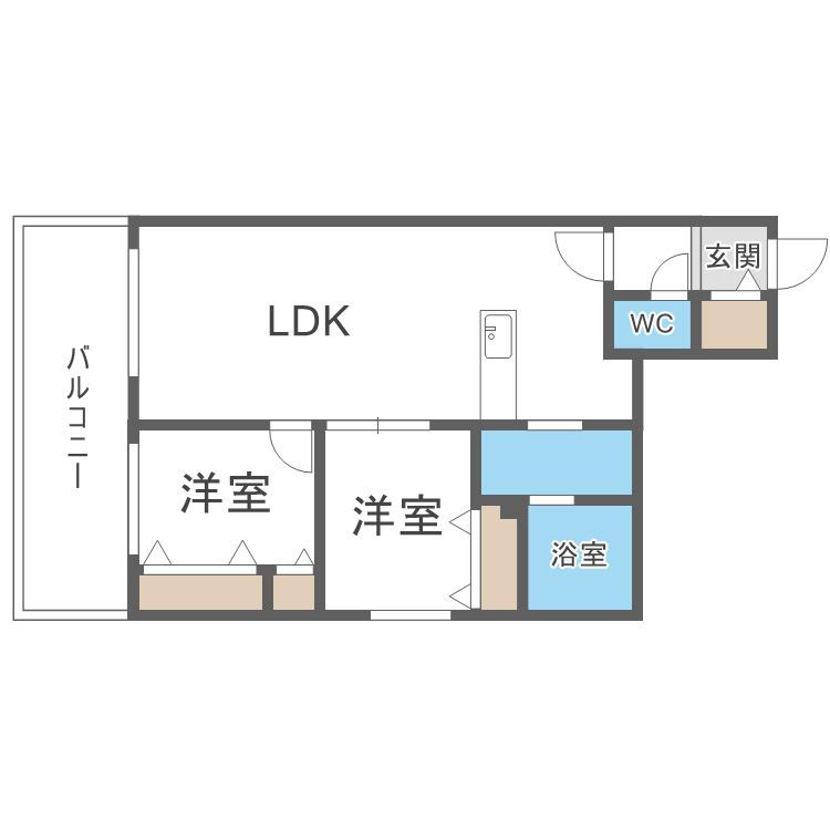 クラス伏見レジデンス(2LDK/4階)の間取り写真