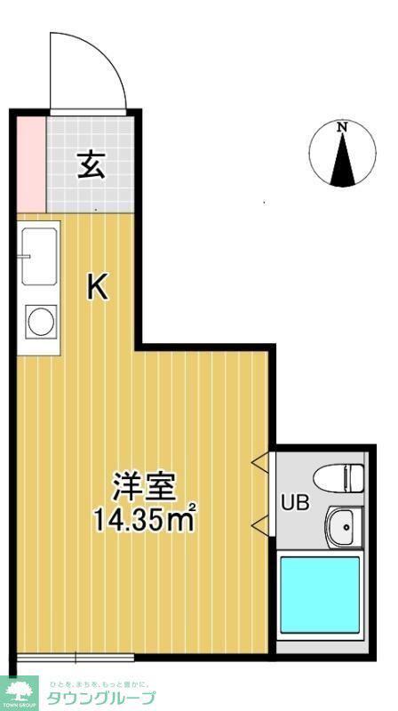 グリーンハイツ仙川(ワンルーム/2階)の間取り写真