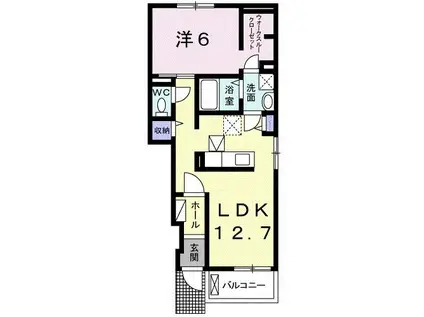 アプリコット S&N(1LDK/1階)の間取り写真