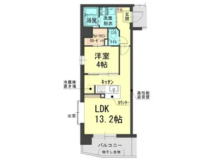 サンセール東古松(1LDK/7階)の間取り写真