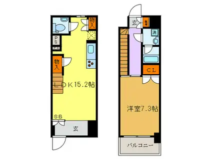 ニューシティアパ-トメンツ亀戸(1LDK/2階)の間取り写真