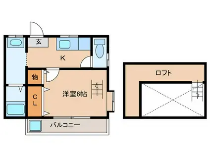 アルカディア梅林 PART1(1K/2階)の間取り写真