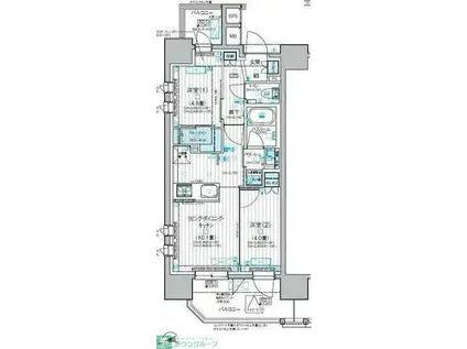 デュオステージ相模大塚(2LDK/8階)の間取り写真