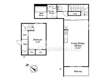 CASA CURIOSO(1LDK/2階)の間取り写真