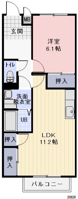 SURPLUS BRIGHT(1LDK/1階)の間取り写真
