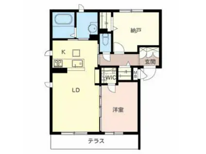 ヴィラエーデル泉II(2LDK/1階)の間取り写真