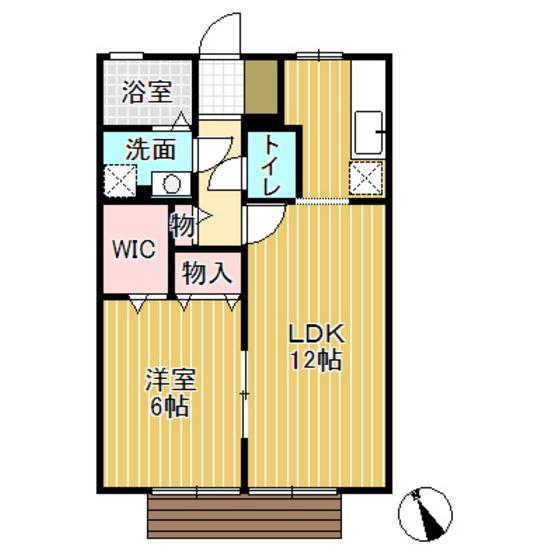 ミューズ21 B(1LDK/1階)の間取り写真