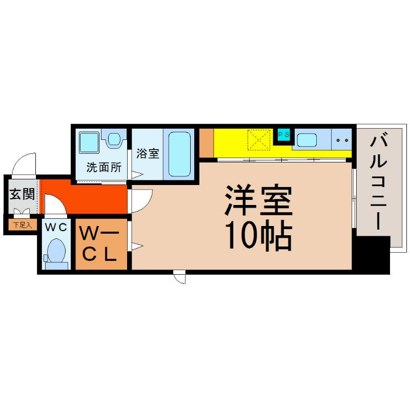 グランシャリオ栄(ワンルーム/6階)の間取り写真