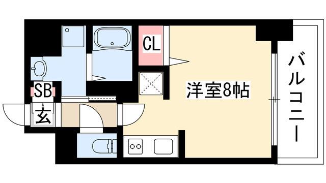 グランルージュ栄II(ワンルーム/5階)の間取り写真