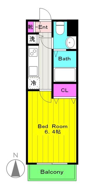 BRIZZ登戸(1K/2階)の間取り写真