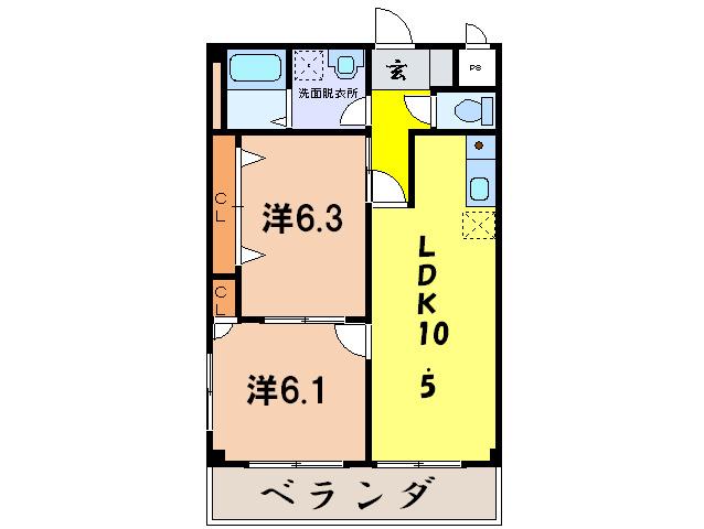 アマーブレSUEHIRO(2LDK/3階)の間取り写真