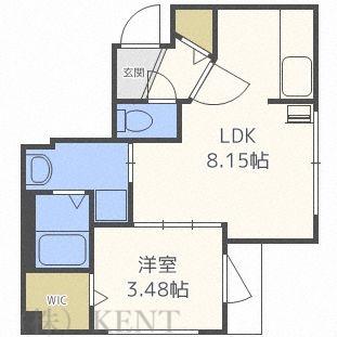オレンジレジデンスウエスト(1LDK/3階)の間取り写真