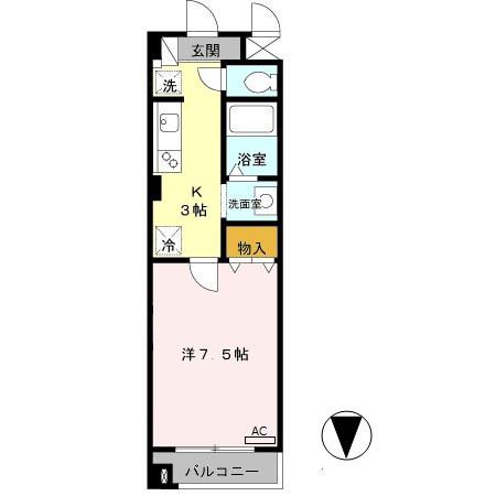 エルロード住吉7号館(1K/1階)の間取り写真