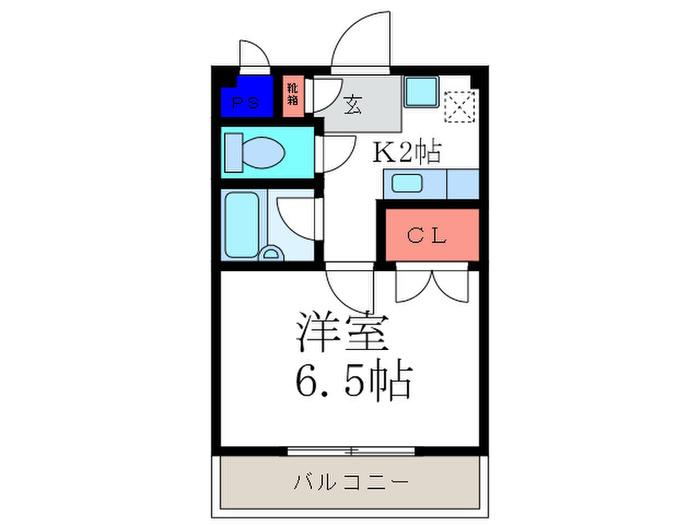 メゾン御所東(1K/2階)の間取り写真