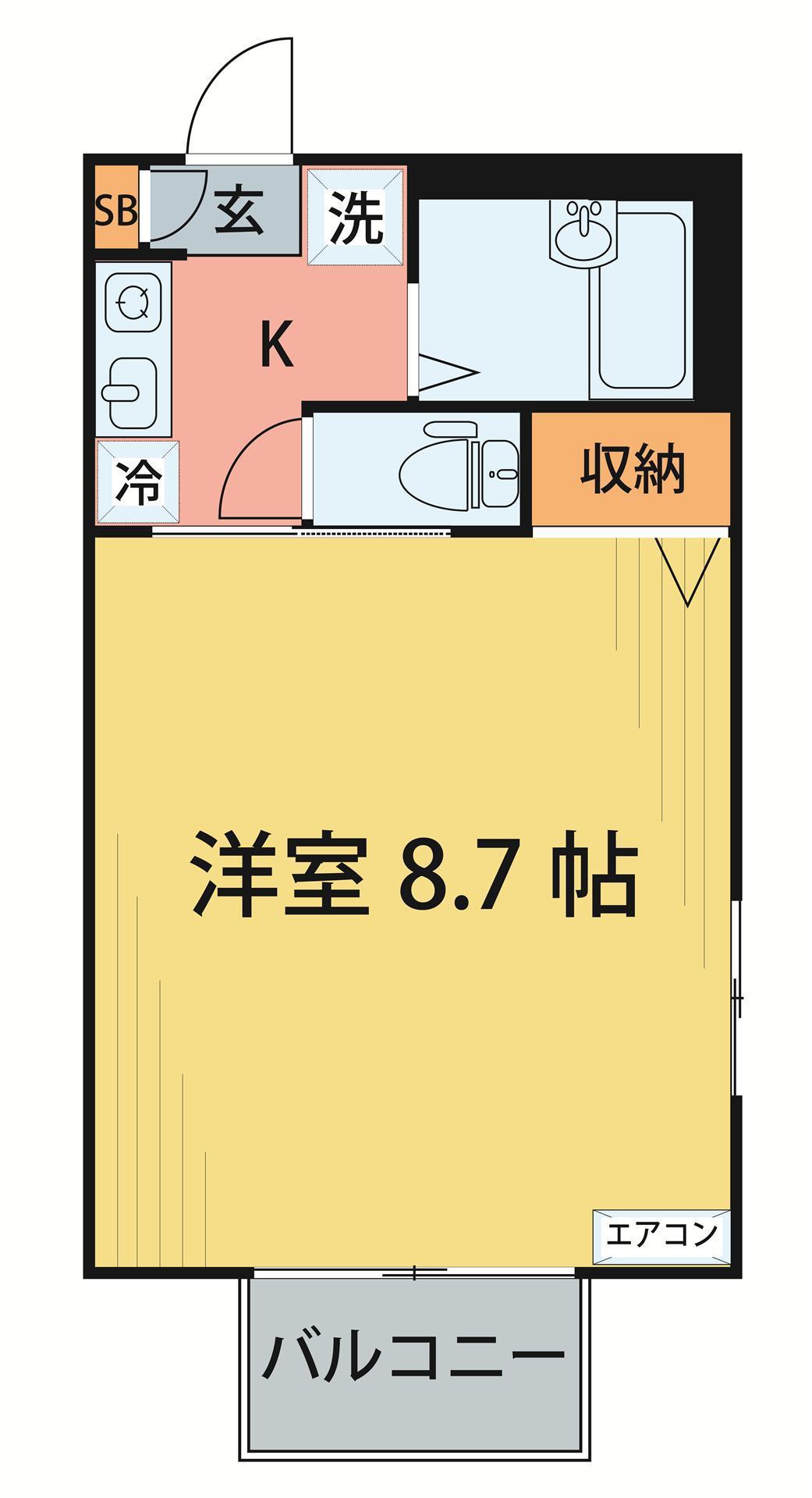カーサ宮千代(1K/2階)の間取り写真
