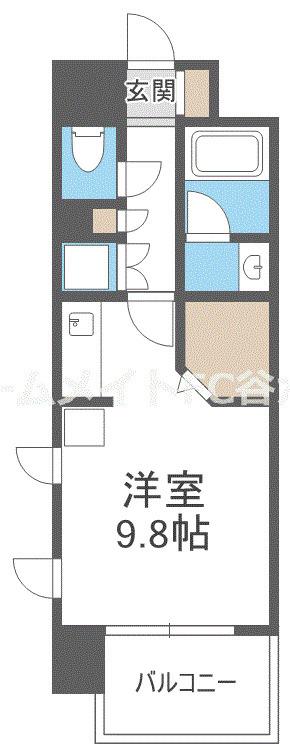 レジデンス本町靭公園(ワンルーム/6階)の間取り写真