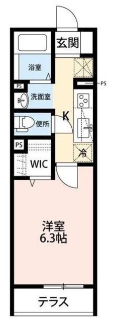 MISAKI(1K/2階)の間取り写真