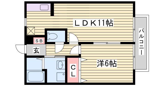 プチシャンテ(1LDK/2階)の間取り写真