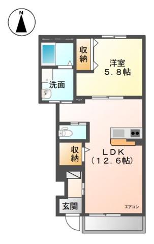 ファイン グランディ(1LDK/1階)の間取り写真