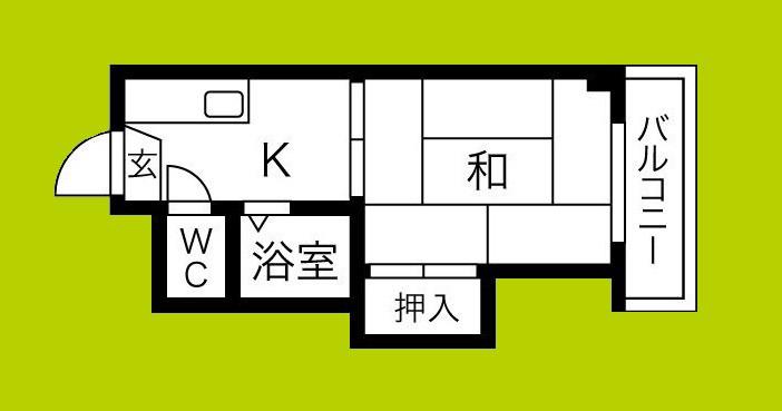 ロイヤル神路I(1K/5階)の間取り写真