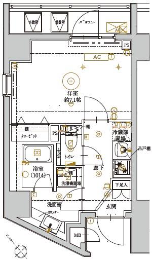 アルテシモ エスク(1K/2階)の間取り写真
