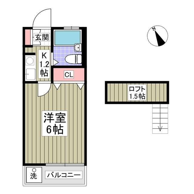 ラフォーレ錦(1K/2階)の間取り写真