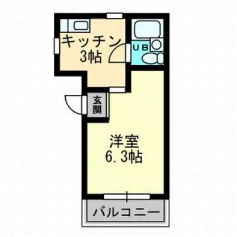 カーサ二葉の里(1K/1階)の間取り写真