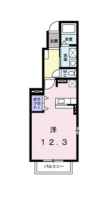 ヌーベルモリヤス(ワンルーム/1階)の間取り写真