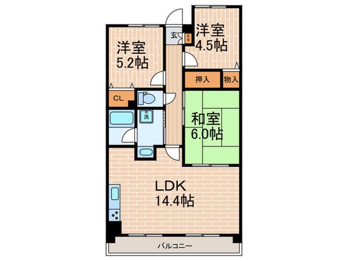 アプリーレ垂水(3LDK/6階)の間取り写真