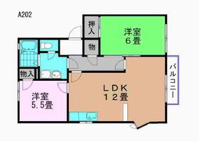 アメニティー住吉A(2LDK/2階)の間取り写真