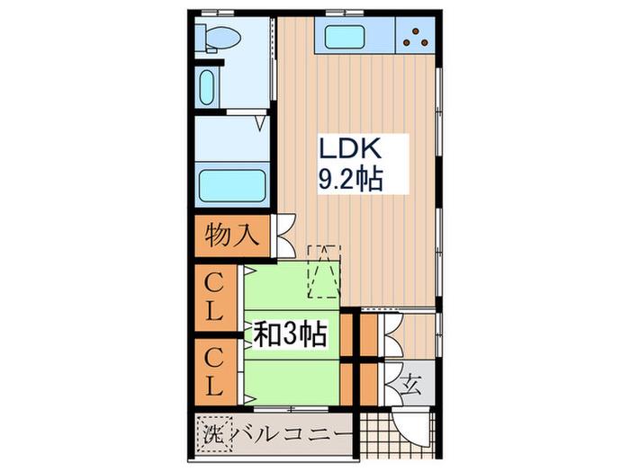 吉井荘(1LDK/2階)の間取り写真