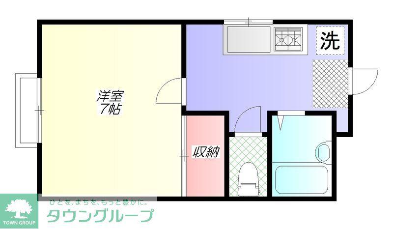 ユーハイツ(1K/1階)の間取り写真