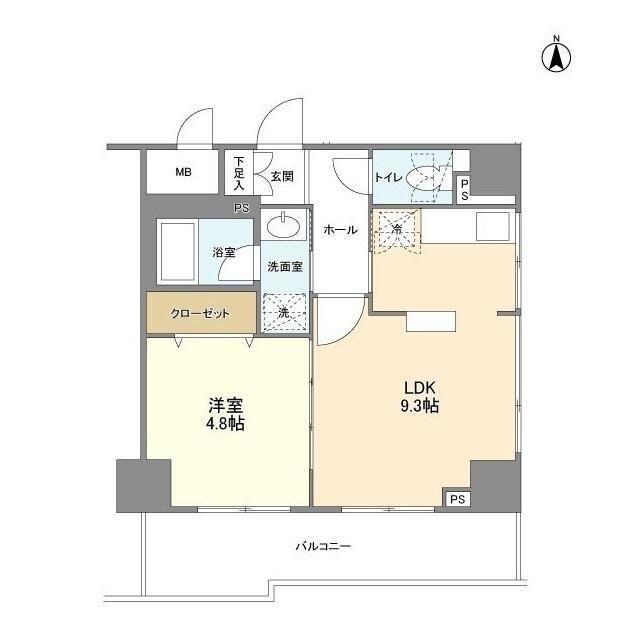 ワンルーフフラット戸越(1LDK/9階)の間取り写真