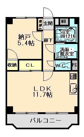 ユーミー生桑マンション(1LDK/4階)の間取り写真