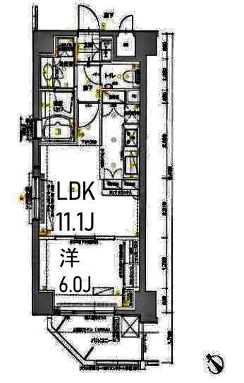 スタジオデン横浜関内(1LDK/10階)の間取り写真