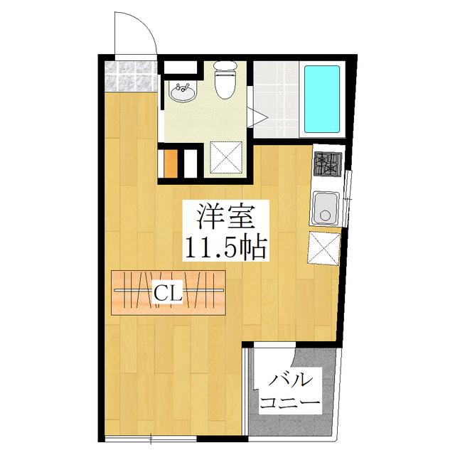 OTTO CUBE(ワンルーム/1階)の間取り写真
