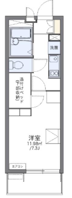 レオパレスディアコートF(1K/1階)の間取り写真