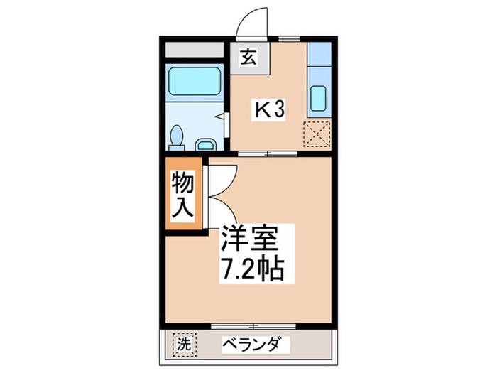RSKマンション(1K/3階)の間取り写真